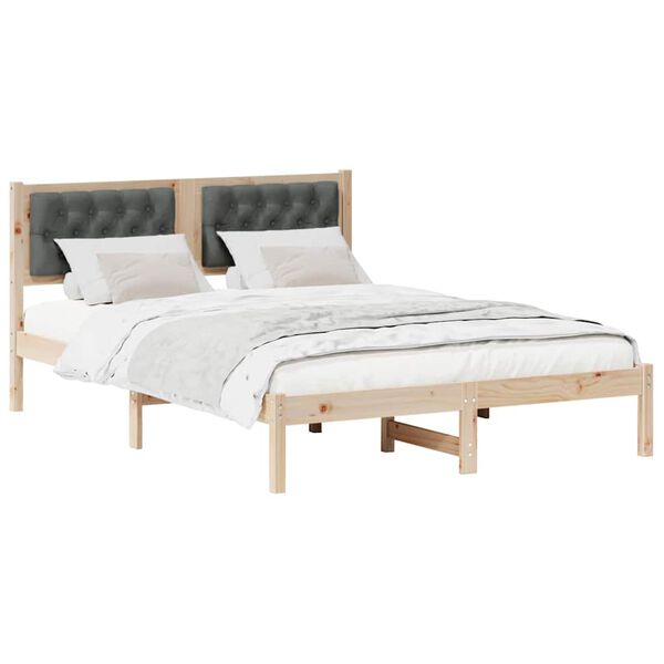 vidaXL Bedframe Donkergrijs 150 x 200 cm Massief grenenhout