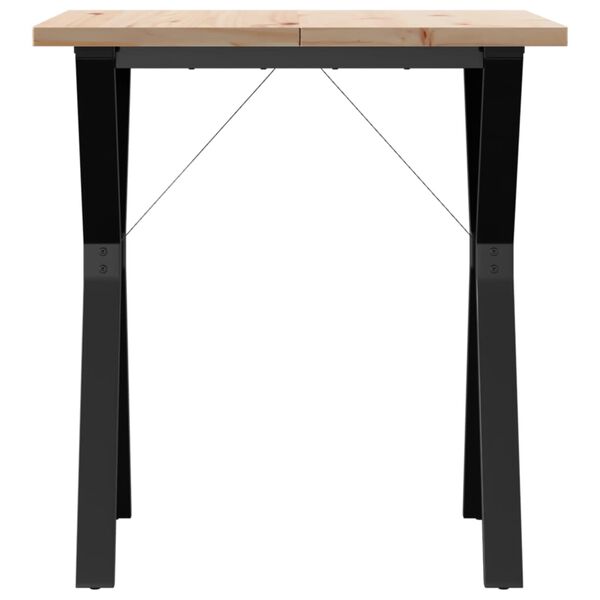 vidaXL Eettafel Y-frame 70x70x75,5 cm massief grenenhout en staal
