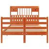 vidaXL Bed met boekenkast zonder matras grenenhout wasbruin 135x190 cm