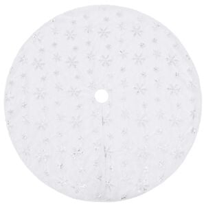 vidaXL Luxe Kerstboomrok Wit 90 cm Imitatiebont