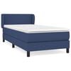 vidaXL Boxspring met matras stof blauw 100x200 cm