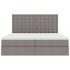 vidaXL Bed met LED-striplichten met hoofdeinde Taupe 200 x 200 cm Stof