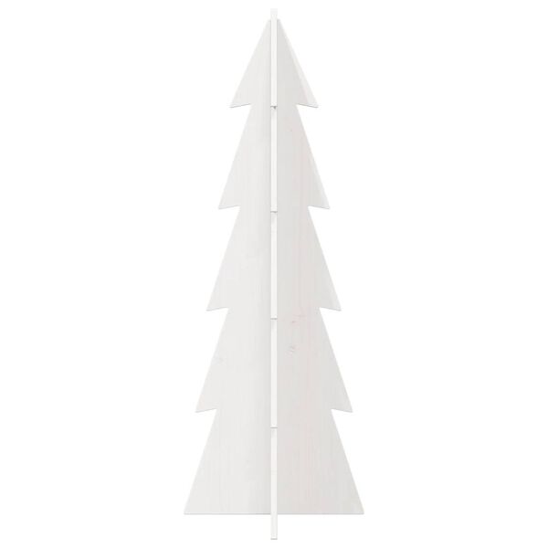 vidaXL Kerstdecoratie kerstboom 112 cm massief grenenhout wit