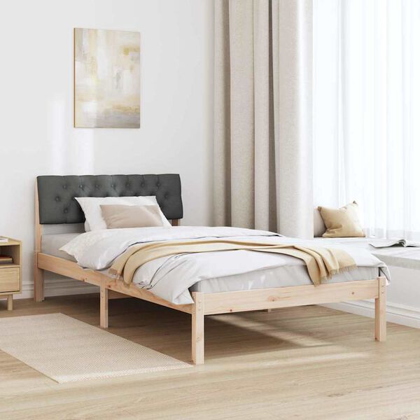 vidaXL Bedframe Bruin en donkergrijs 100 x 200 cm Massief grenenhout