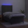 vidaXL Boxspring met matras en LED fluweel donkergrijs 100x200 cm