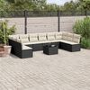 vidaXL 11-delige Loungeset met kussens poly rattan zwart