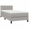 vidaXL Boxspring met matras en LED stof lichtgrijs 90x200 cm