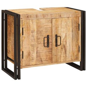 vidaXL Wastafelkast met plank Bruin 71 x 33 x 58 cm Massief Mango Hout
