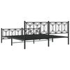 vidaXL Bedframe met hoofd- en voeteneinde metaal zwart 193x203 cm