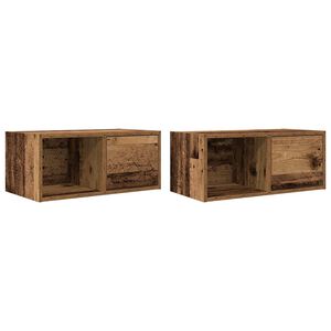 vidaXL Tv-meubels 2 st 60x31x25,5 cm bewerkt hout oud houtkleurig