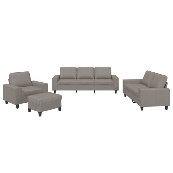 vidaXL 4-delige Loungeset stof taupe
