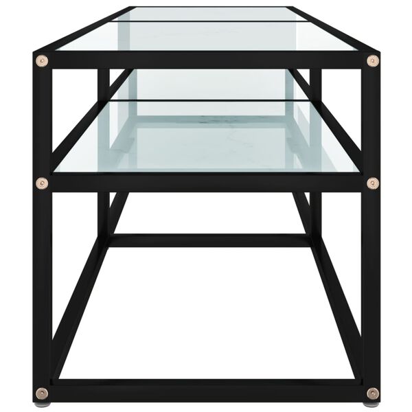vidaXL Tv-meubel 140x40x40,5 cm gehard glas witmarmerkleurig