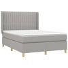 vidaXL Boxspring met matras en LED stof lichtgrijs 140x200 cm