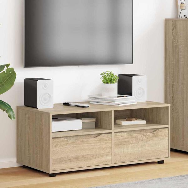 vidaXL TV-kast met lade Sonoma Eiken 100 x 48 x 43 cm Bewerkt hout