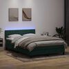 vidaXL Boxspring met matras en LED fluweel donkergroen 140x210 cm