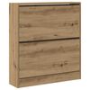 vidaXL Schoenenkast Gerookt eiken 80 x 21 x 87,5 cm Bewerkt hout