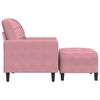 vidaXL Fauteuil met voetenbank 60 cm fluweel roze