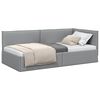 vidaXL Hoekbedframe met hoofdeinde Lichtgrijs 80 x 200 cm Stof