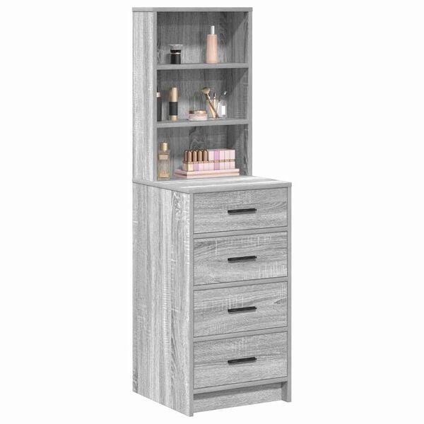 vidaXL Highboard met lade Grijs sonoma 40 x 41 x 135 cm Bewerkt hout