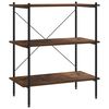 vidaXL Opbergrek 3-laags 80x40x92 cm zwart en naturel