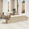 vidaXL Tuin Sofa Set met kussen 8 pcs Beige Poly riet