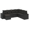 vidaXL 7-delige Loungeset met kussens poly rattan zwart