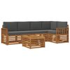 vidaXL Sofa-Sets 6 pcs Natuurlijk en Antraciet Massief Acaciahout