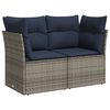 vidaXL | Tuin Sofa | met kussen Grijs 124 x 62 x 69cm poly rattan
