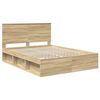vidaXL Bedframe Sonoma Eiken 150 x 200 cm Massief grenenhout
