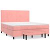 vidaXL Boxspring met matras fluweel roze 180x200 cm