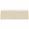 vidaXL Boxspring met matras stof cr&egrave;mekleurig 100x200 cm