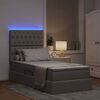 vidaXL Opbergbed met LED met matras Taupe 100 x 200 cm Polyester
