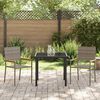 vidaXL Tuin eettafelset met kussen 3 pcs Grijs poly rattan
