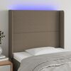 vidaXL Hoofdbord LED 103x16x118/128 cm stof taupe