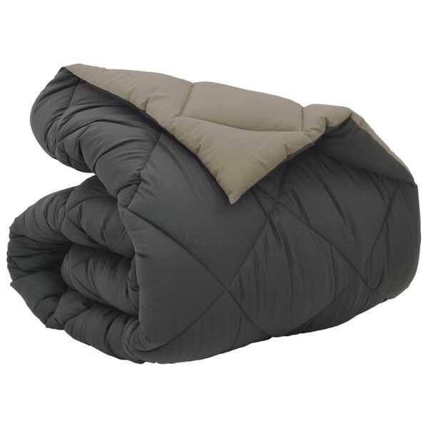 vidaXL Winter Dekbed Lichtgrijs en Antraciet 220 x 140 cm Microfiber