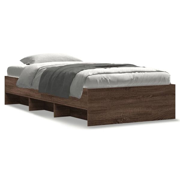 vidaXL Bedframe zonder matras bewerkt hout bruin eikenkleur 100x200 cm