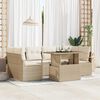 vidaXL Tuin Sofa Set met opslag 7 pcs Beige Poly riet