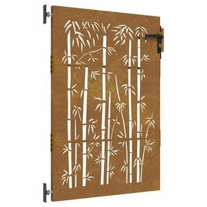 vidaXL Poort 85x125 cm bamboe-ontwerp cortenstaal