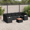 vidaXL 8-delige Loungeset met kussens poly rattan zwart