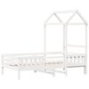 vidaXL Bedframe met huisje massief grenenhout wit 100x200 cm