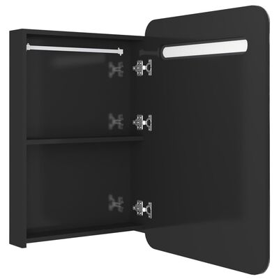 vidaXL Badkamerkast met spiegel en LED 60x11x80 cm glanzend zwart