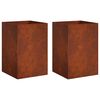 vidaXL Plantenbak 2 st Roestkleurig 50 x 50 x 75 cm weervast staal