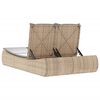 vidaXL Ligbed 2-persoons met kussens poly rattan beige