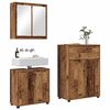 vidaXL Badkamermeubelset met lade met wiel 3 pcs Oud Hout Bewerkt hout