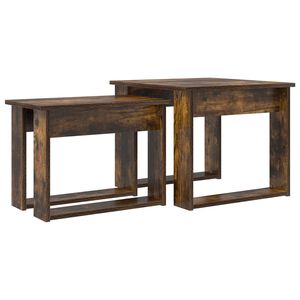 vidaXL Koffietafel Set 2 pcs Gerookt eiken Bewerkt hout