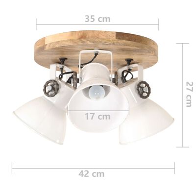 vidaXL Plafondlamp industrieel 25 W E27 42x27 cm wit