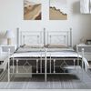 vidaXL Bedframe met hoofd- en voeteneinde metaal wit 193x203 cm