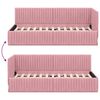 vidaXL Hoekbedframe met hoofdeinde Roze 90 cm x 200 cm Fluweel