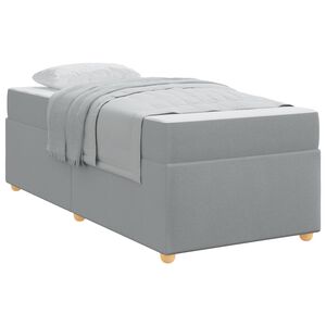 vidaXL Bedframe met matras Lichtgrijs 100 x 200 cm Stof