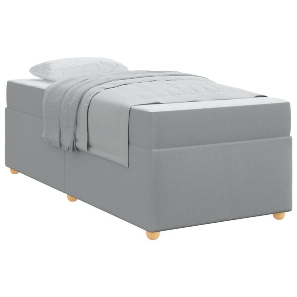 vidaXL Bedframe met matras Lichtgrijs 100 x 200 cm Stof